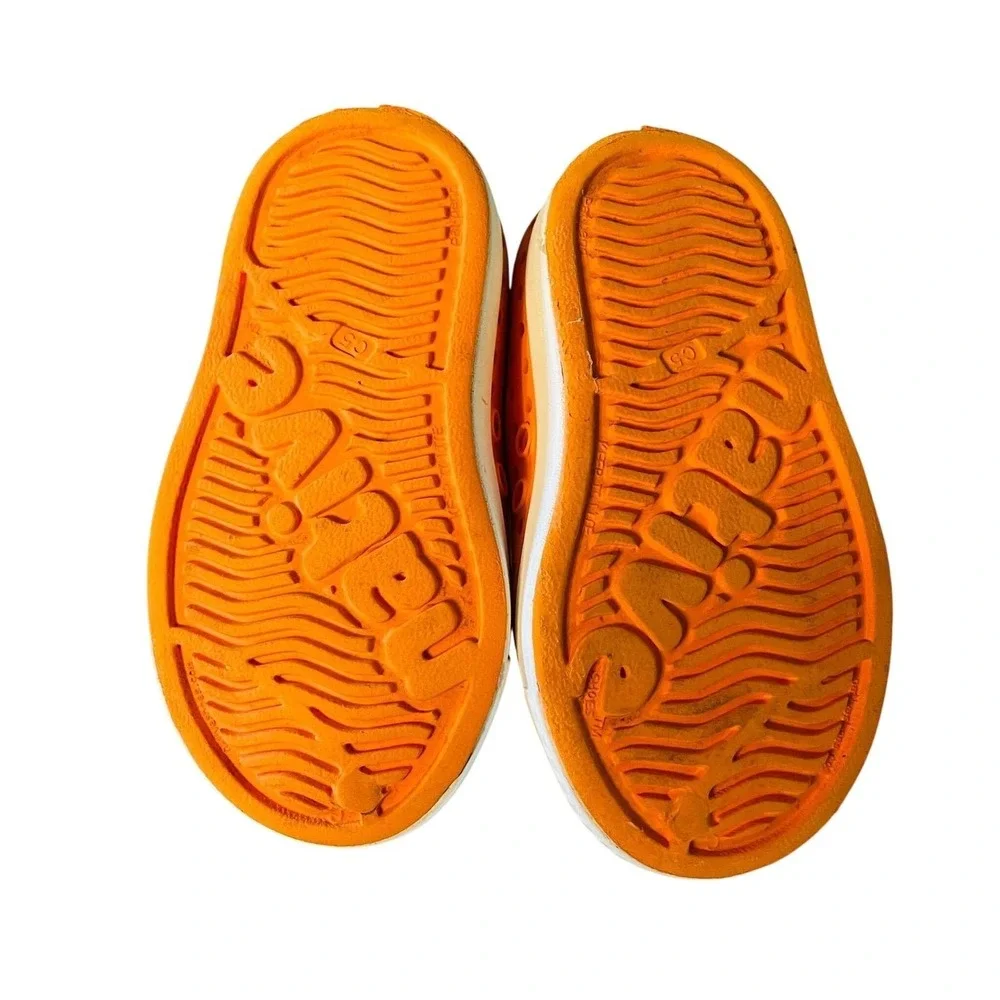 Native Jefferson Shoes Orange Perforated Slip On Sneakers Kids Size C5 Gorpcore
